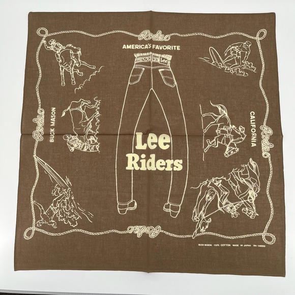 Buck Mason Other - Buck Mason x Lee Riders Bandana 21 x 21 Brown Rodeo California Cotton Japan Made